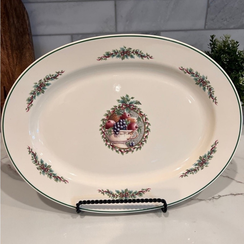 Vintage Pfaltzgraff Christmas platter Holly Joy platter plate Christmas